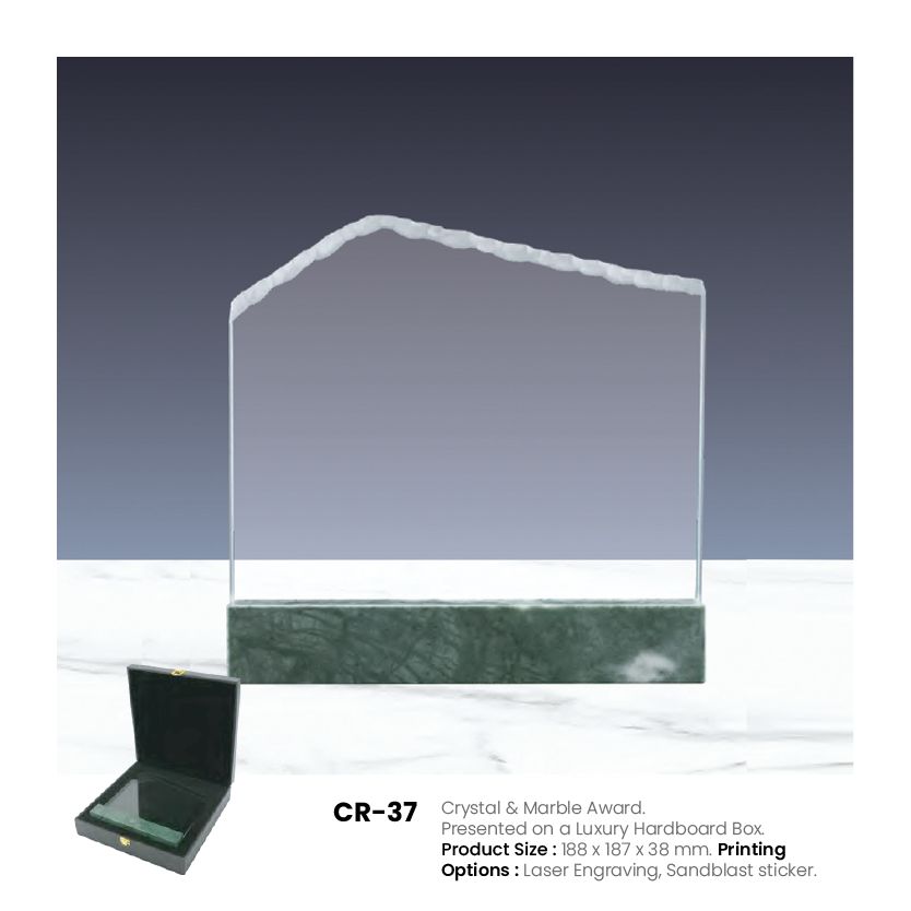 Crystal & Marble Award Trophy CR-37 | Premium Recognition Awards & Trophies