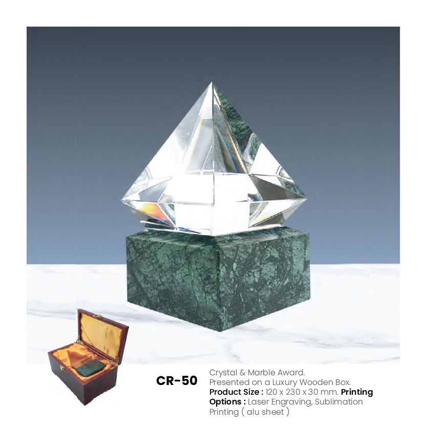 CR-50 Crystal & Marble Award Trophy | Premium Corporate Awards UAE