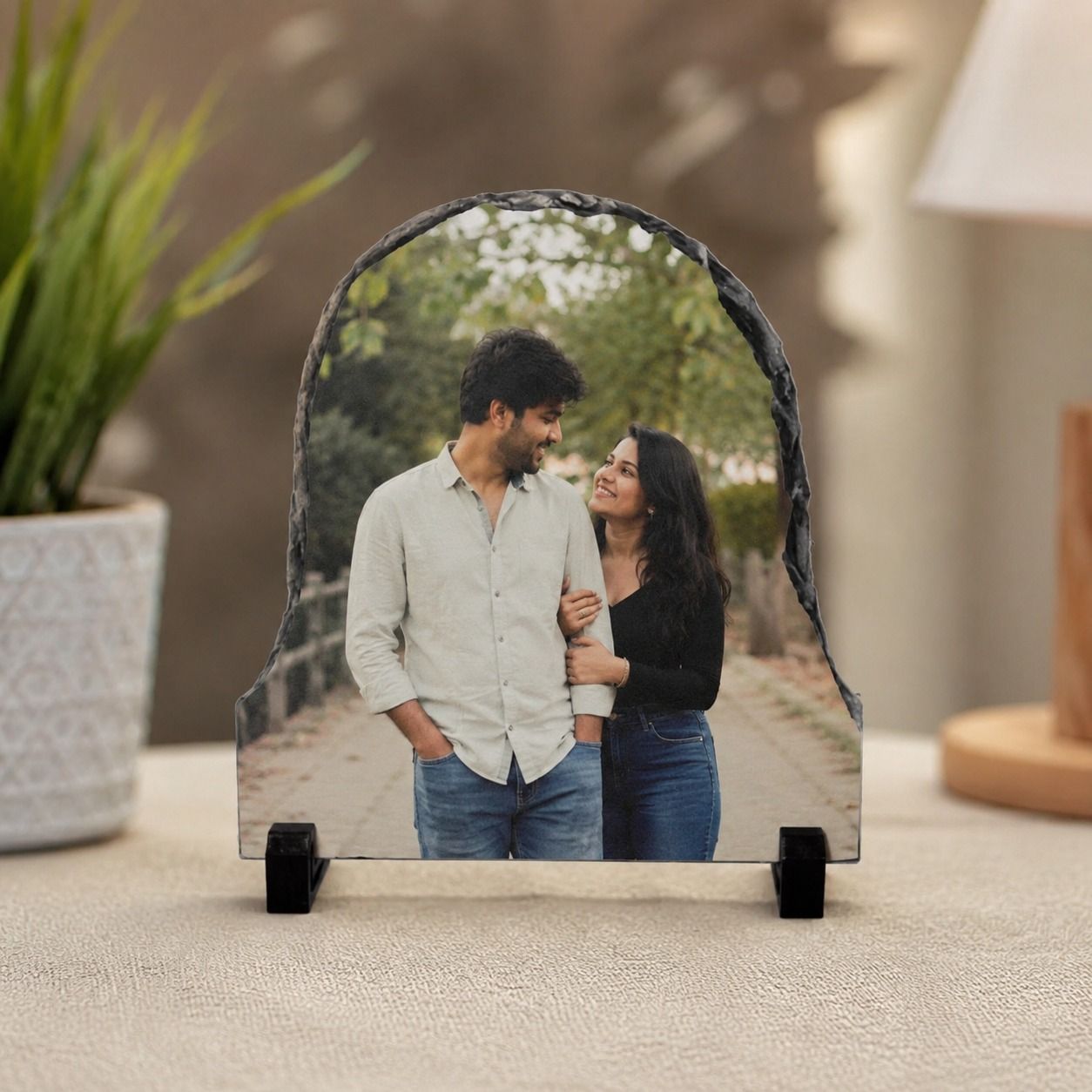 Custom Sublimation Photo Rock Slate with Display Stand | Personalized Photo Stone Print