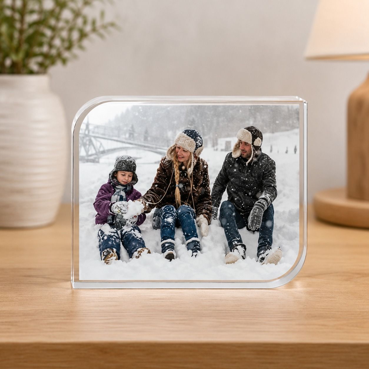 Custom Crystal Photo Block with Rounded Corners | Sublimation Crystal Photo Gift