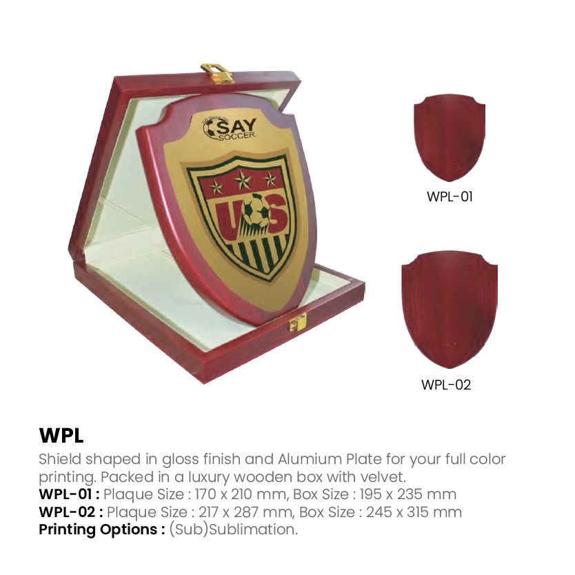 Shield Wooden Plaque Award with Aluminium Plate | Custom Sublimation Plaque