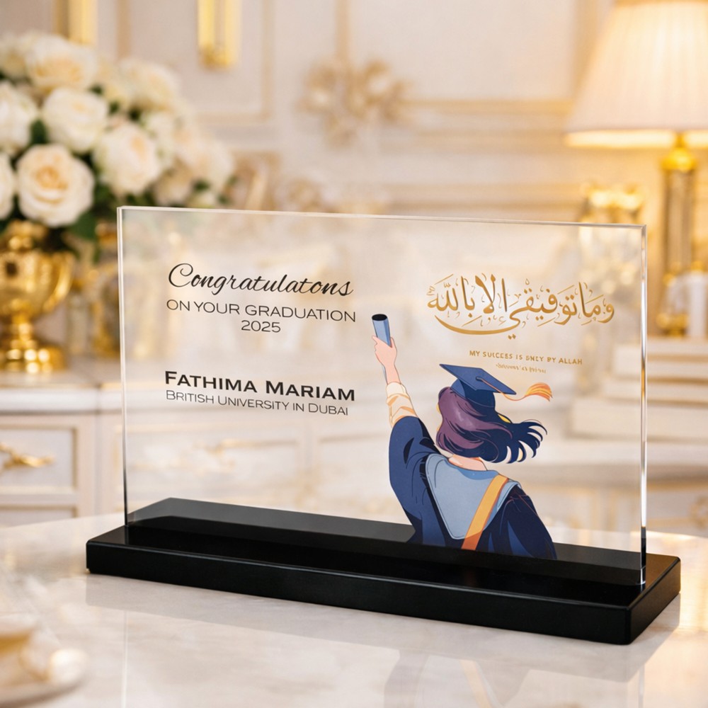 Customised Muslim Female  2D Acrylic Graduation Gift